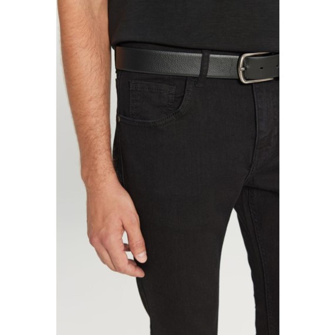 Altınyıldız Classics Erkek Siyah Ekstra Slim Fit Dar Kesim Rıss Pamuklu Esnek Denim Jean Kot Pantolon