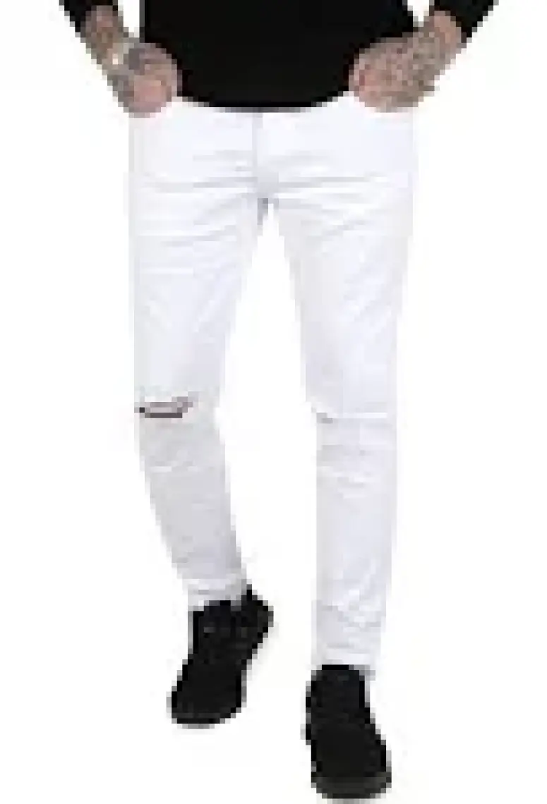 DeepSEA Beyaz Likralı Jeans Skinny Fit Esnek Kot Pantolon 2004157