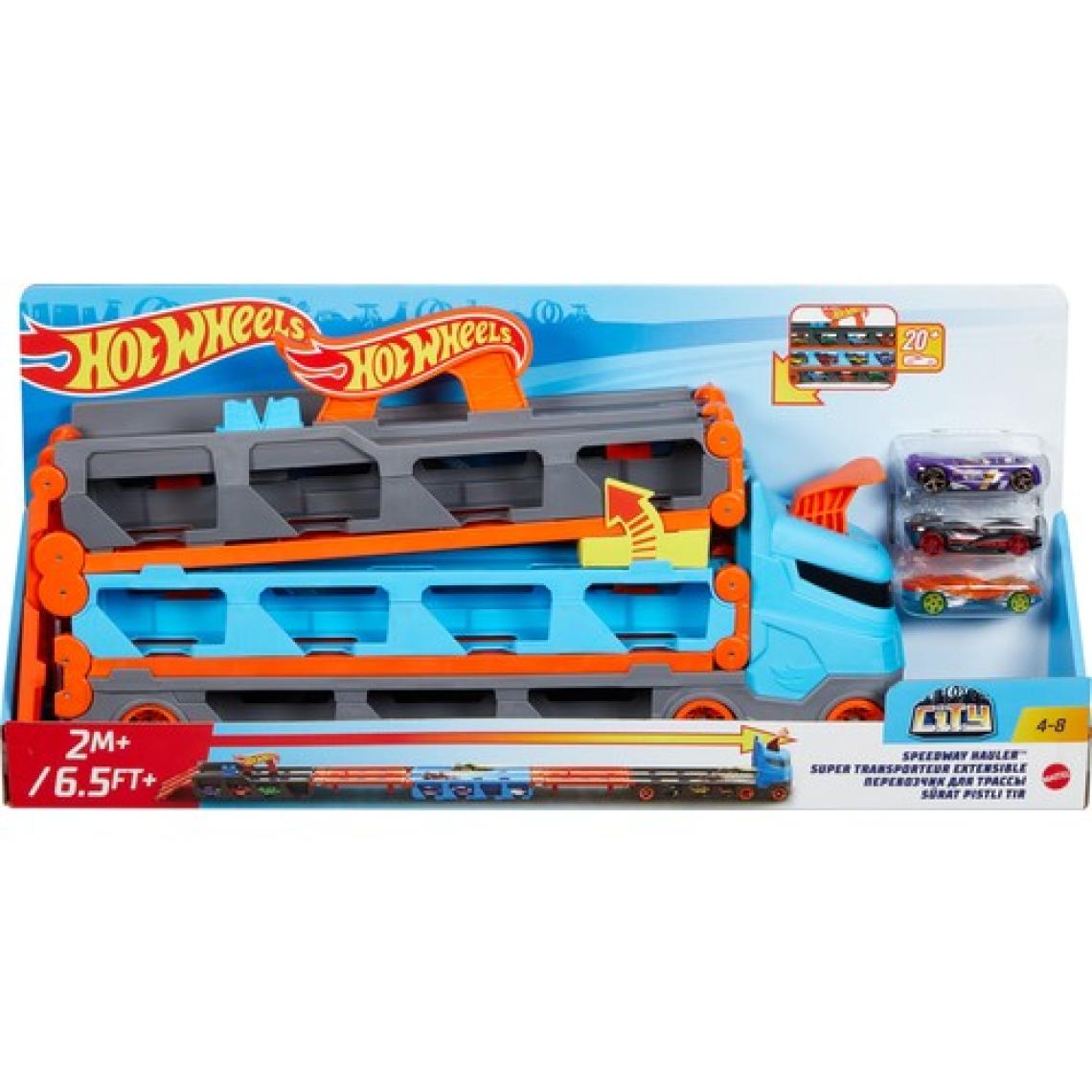 Hot Wheels Sürat Pistli Tır, 3 Adet 1:64 Ölçekli Araba İçerir, 4-8 Yaş Arası Çocuklar İçin GVG37