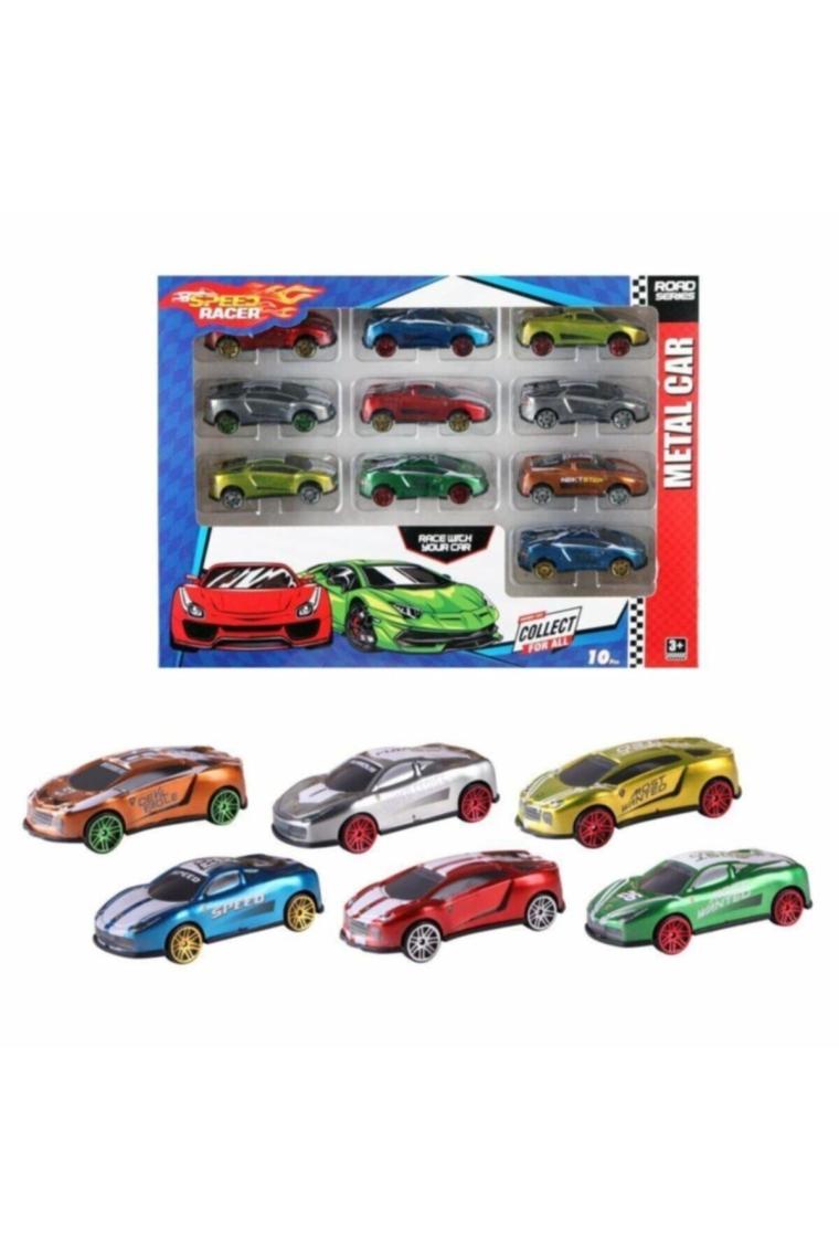 Toysan Speed Racer 10'lu Metal Araba Seti TOY-30