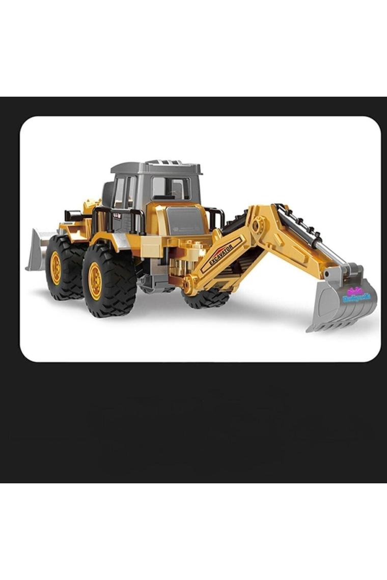 Oyuncak Metal Buldozer Ekskavatör Kepçe iş Makinası 32 Cm