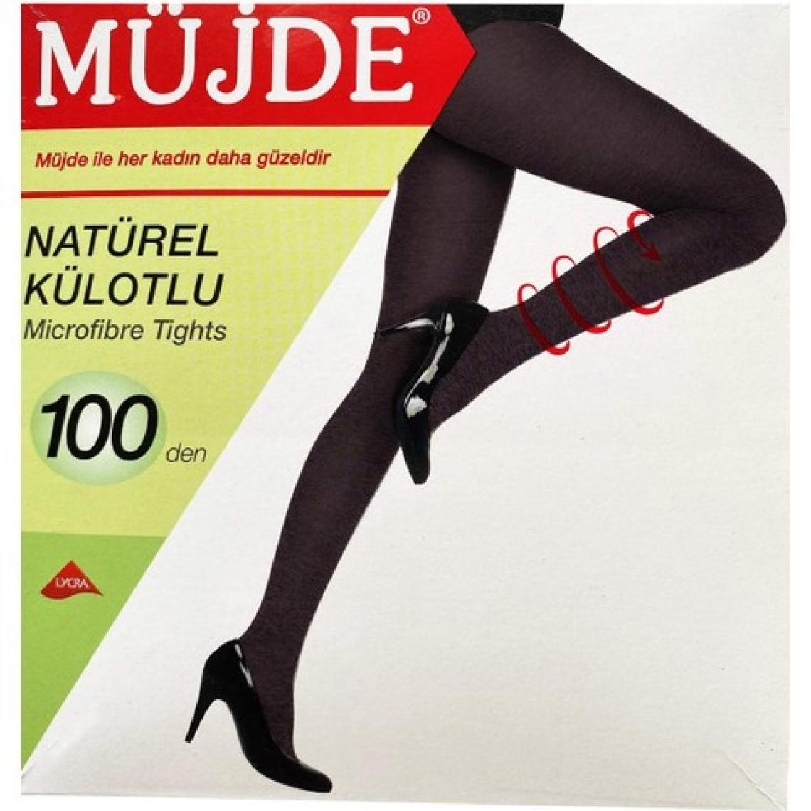 Müjde Siyah 100 Denye Kalın Külotlu Çorap Opak Naturel Esnek