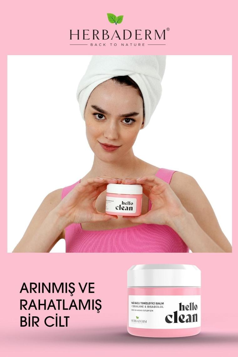 Herbaderm Hello Clean Squalane & Bisabolol Rahatlatıcı Yağ Bazlı Temizleyici Balm 100 ml