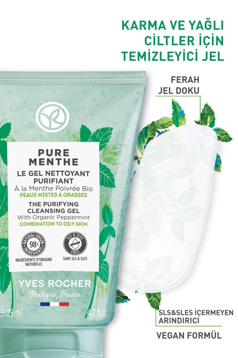 Karma Ve Yağlı Ciltler Için Pure Menthe Prebiyotik Yüz Yıkama Jeli-125 ml