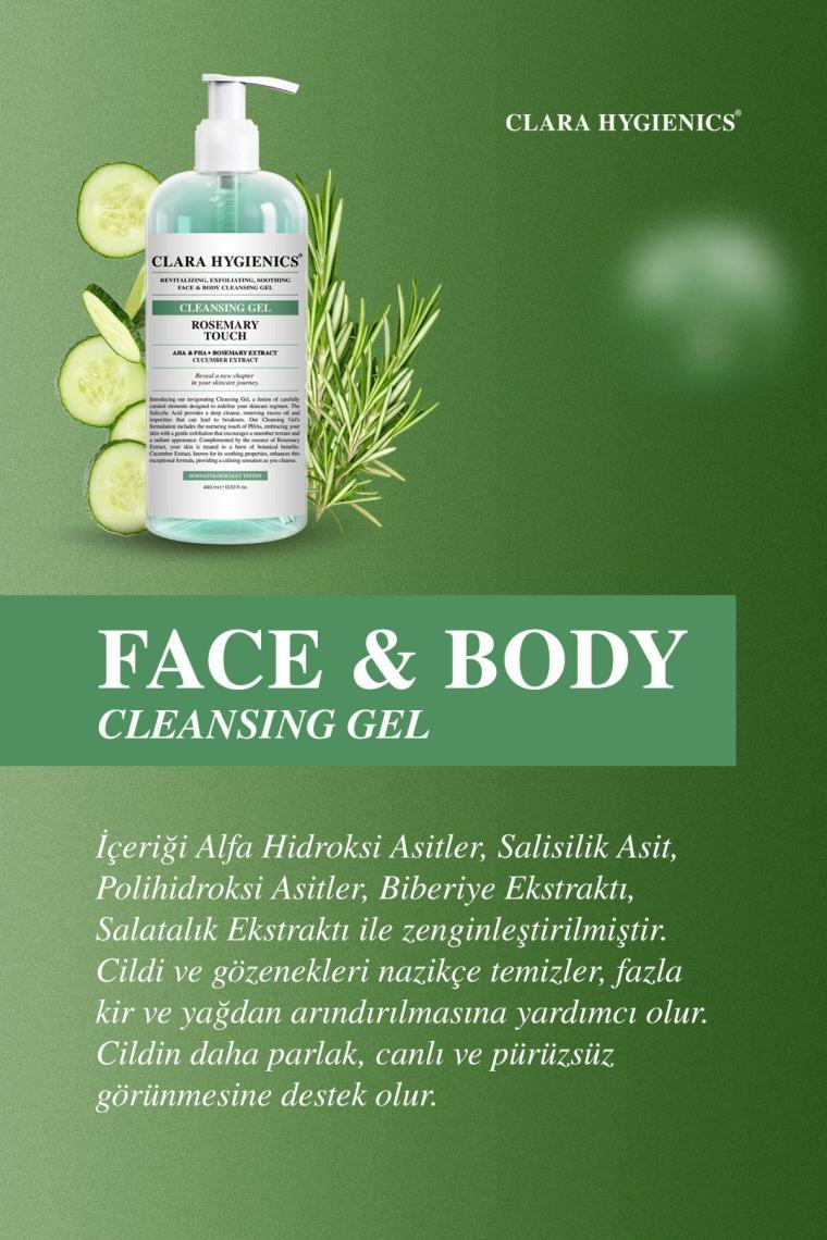 Rosemary Touch Ölü Hücre Temizleyici Yüz Ve Vücut Temizleme Jeli 400ml Vegan Cilt Tonu Eşitleyici