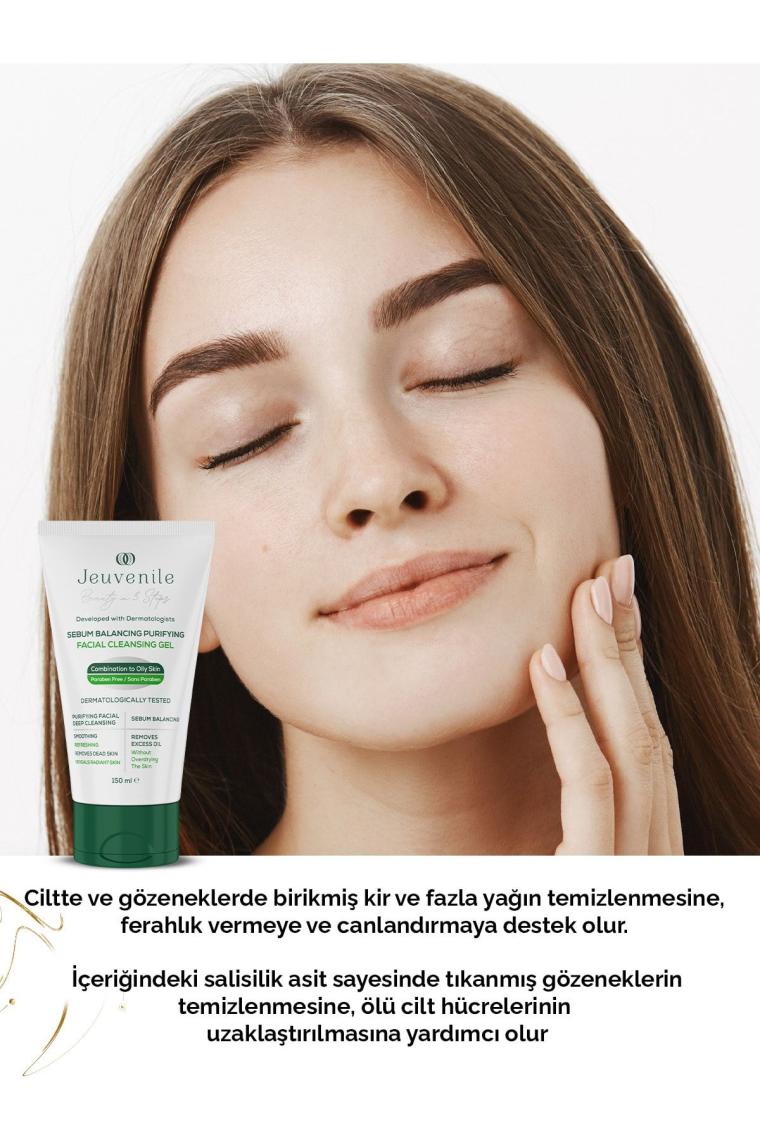 Sebum Dengeleyici Yüz Temizleme Jeli - Akne Karşıtı (Salicylic Acid, Panthenol, Lactic Acid)