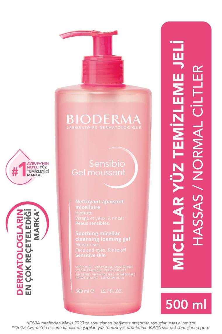 Bioderma Sensibio Foaming Gel 500 ml Hassas Ciltler Temizleme Jeli