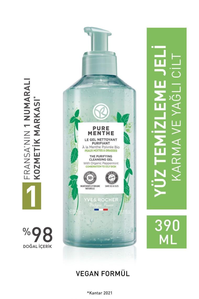 Karma Ve Yağlı Ciltler Için Pure Menthe Prebiyotik Yüz Yıkama / Temizleme Jeli-390 ml