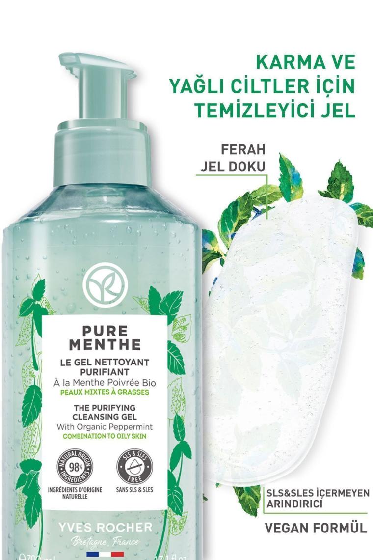 Karma Ve Yağlı Ciltler Için Pure Menthe Prebiyotik Yüz Yıkama / Temizleme Jeli-390 ml
