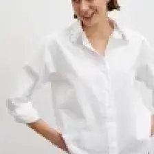 Never More  Yaka Incili Poplin Gömlek Beyaz