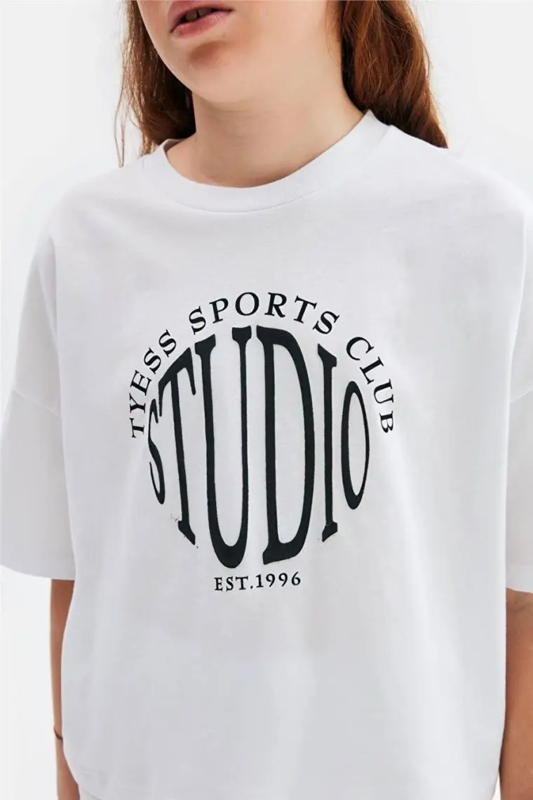 Tyess Kız Çocuk Beyaz Tshirt 23PSSTJ4508