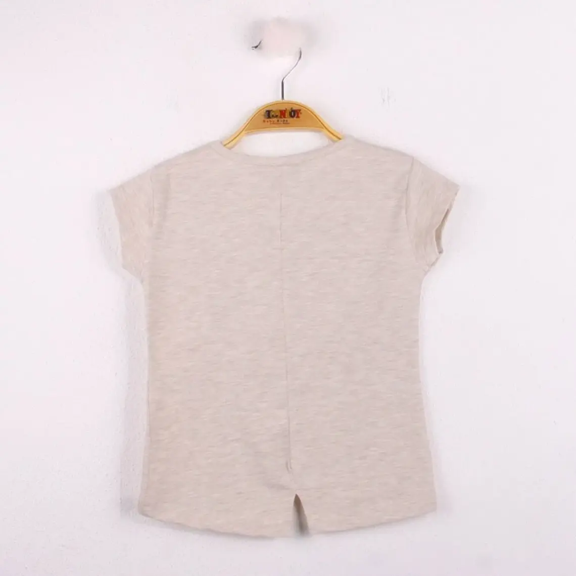 Toontoy Kız Çocuk Gülen Yüz Pullu Nakış T-shirt