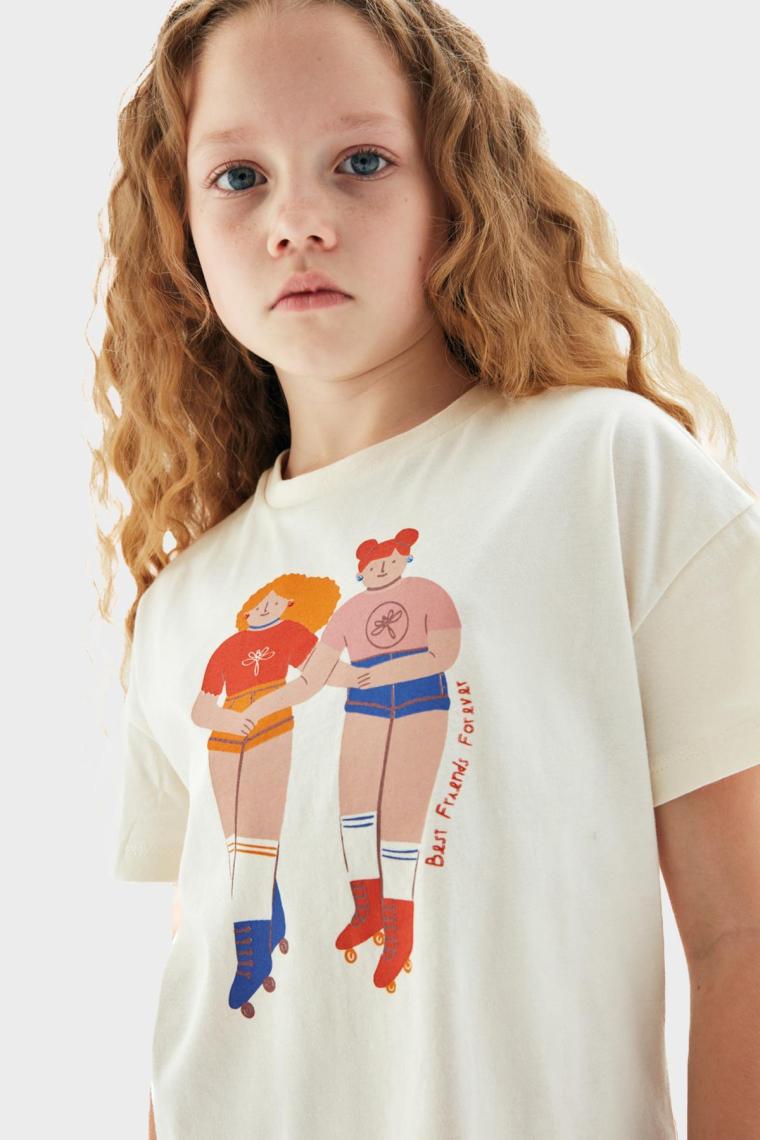 Tyess Bg Store Kız Çocuk Krem T-Shirt 23PFWTJ4509
