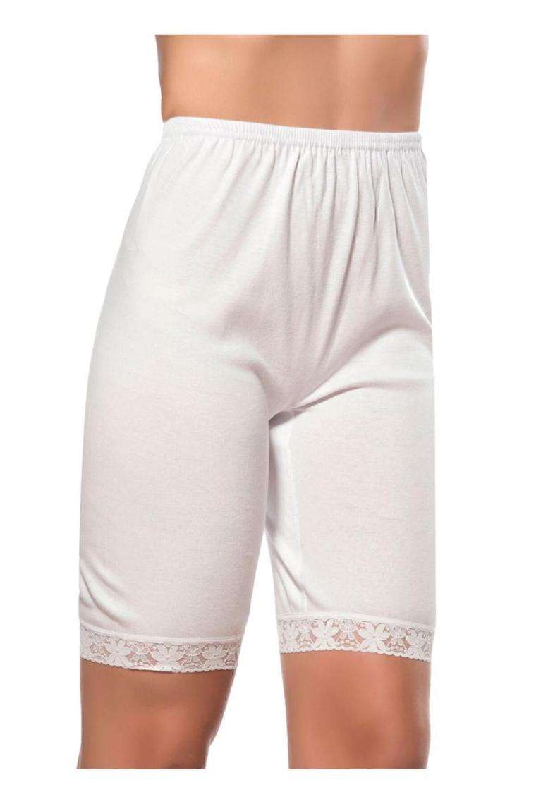 Özkan Underwear 0114 Kadın Pamuklu Dantelli Ribana Esnek Yumuşak Paçalı Alt İçlik Don Külot Tayt