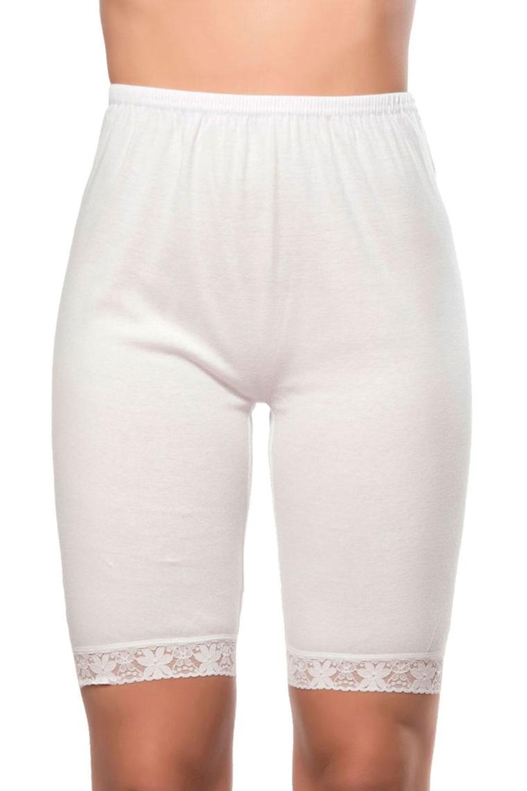 Özkan Underwear 0114 Kadın Pamuklu Dantelli Ribana Esnek Yumuşak Paçalı Alt İçlik Don Külot Tayt
