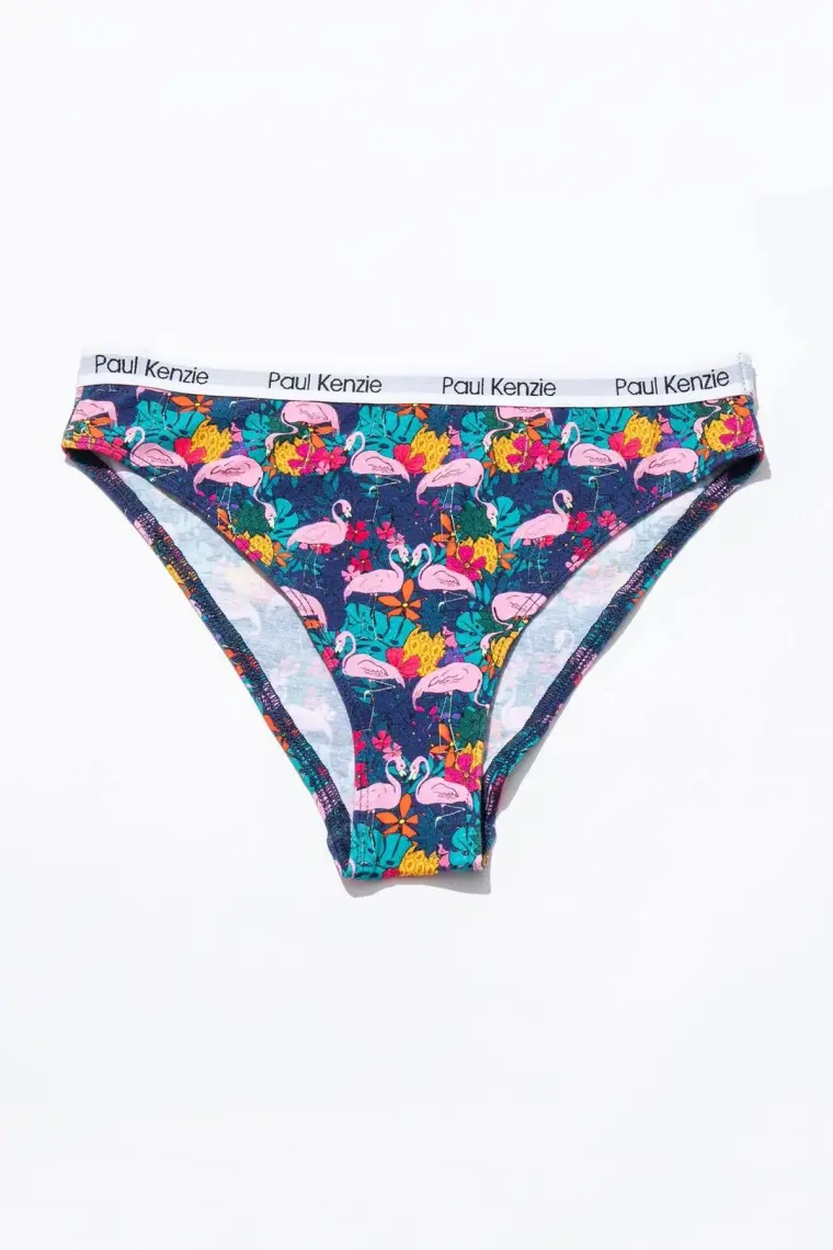 Paul Kenzie Unique Effect Desenli Kadın Slip Külot - Flamingo