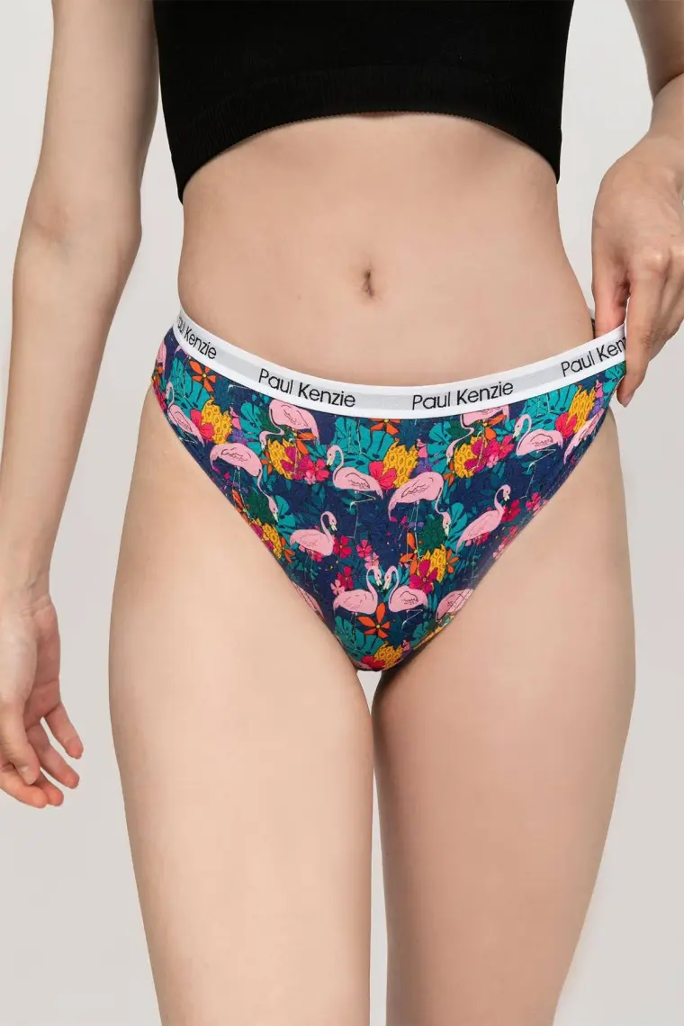 Paul Kenzie Unique Effect Desenli Kadın Slip Külot - Flamingo