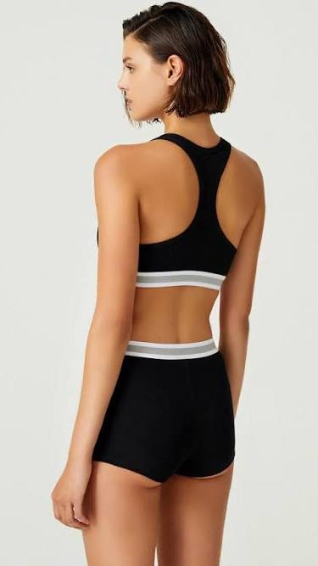 Los Ojos X Melodi Beyaz Pamuklu Fitilli Boxer Külot Waistband Boyshort