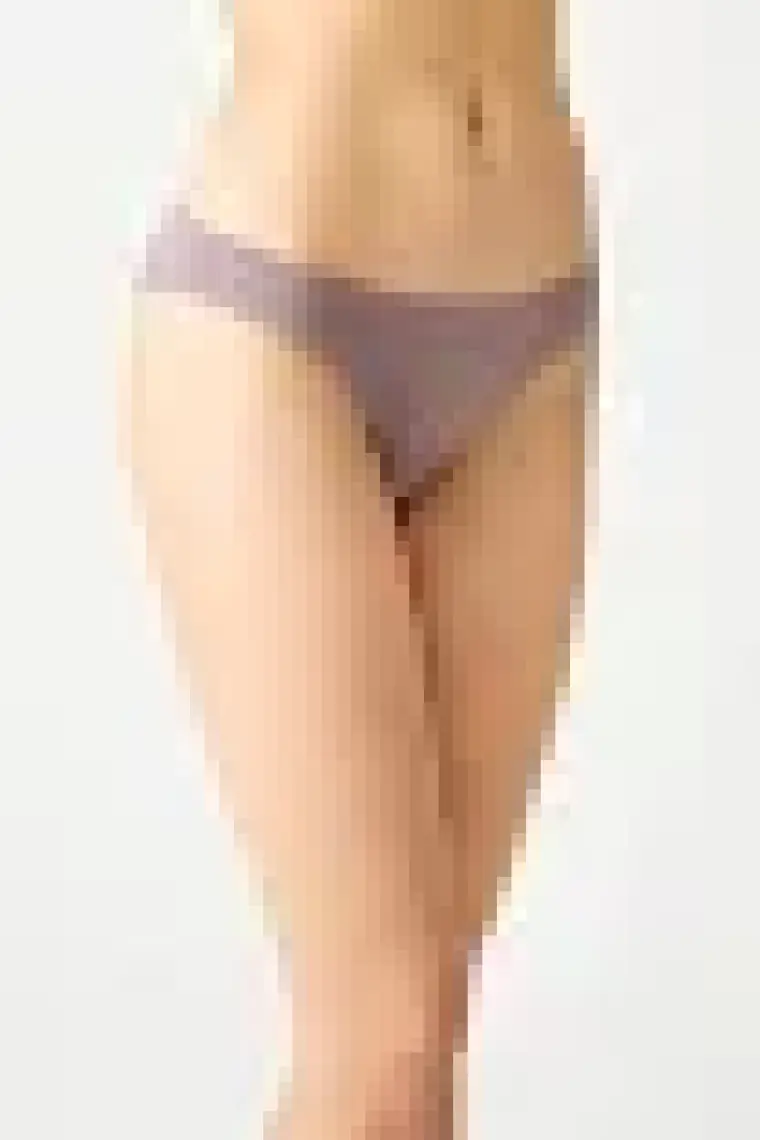 Los Ojos Bej Fitilli Seamless Klasik Külot Ribbed Classic