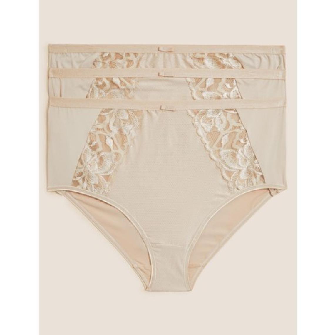 Marks & Spencer 3'lü Dantel Detaylı Full Brief Külot Seti