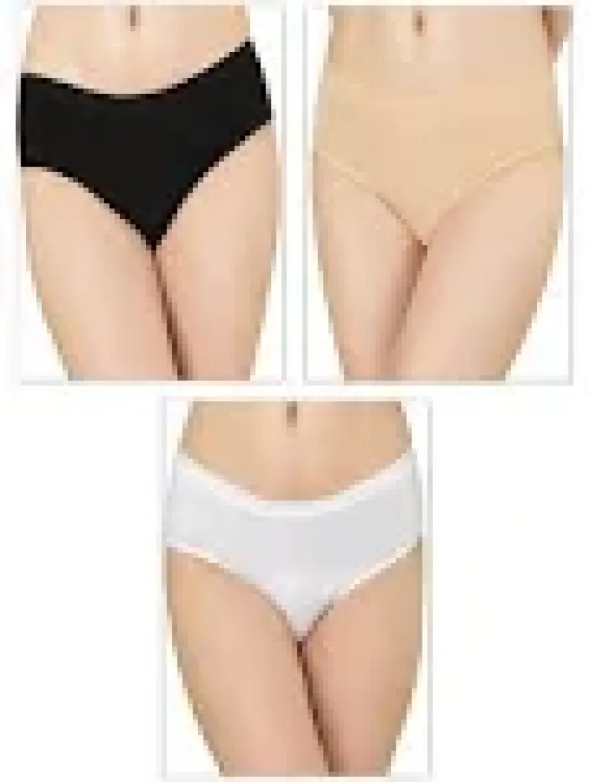 Özkan Underwear Özkan 26800 Kadın 3'lü Paket Pamuklu Büyük Beden Aralığı Esnek Yüksek Bel Battal Boy Bato Külot