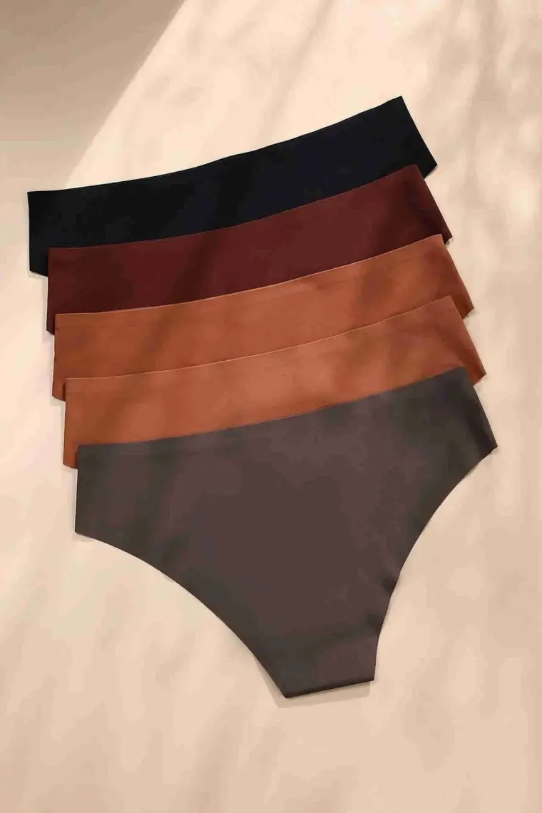 Merry See 5 Li Set Iz Yapmaz Likralı Dikişsiz Lazer Kesim Bikini Slip Külot