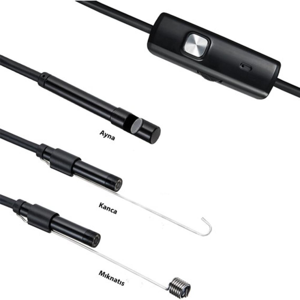 UltraTekno Endoskop 3 In 1 Yılan Kamera USB Micro USB Type-C Sert Kablo 2-5-10-15-20 Metre