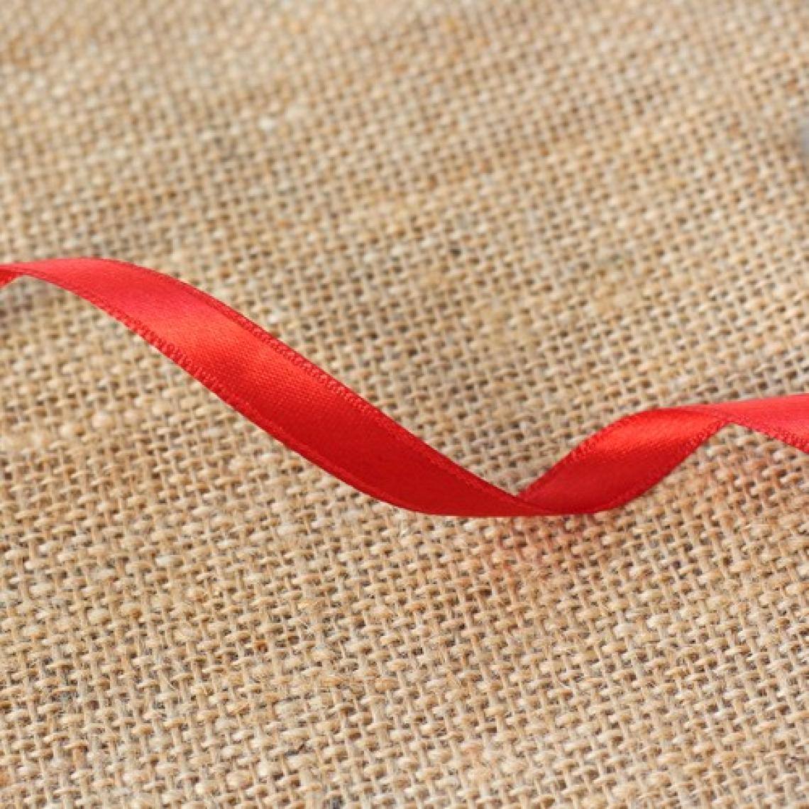Bimotif Kırmızı Saten Kurdele, 10 mm 10 Metre