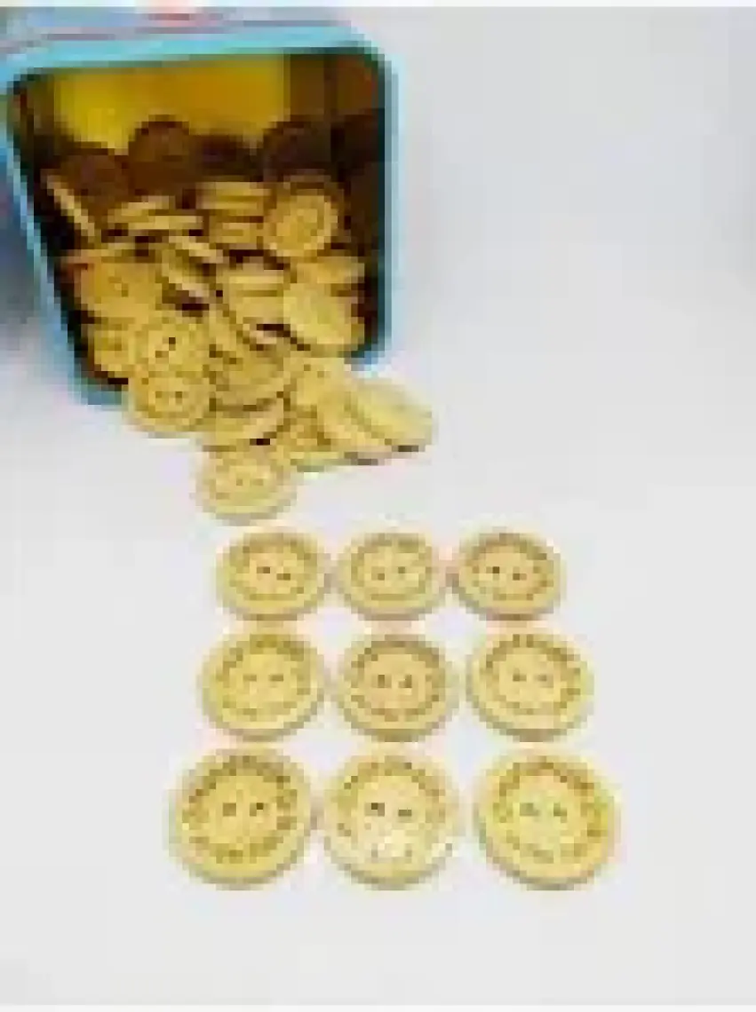 20 Adet Handmade Yazılı 20mm Yuvarlak Ahşap Düğme