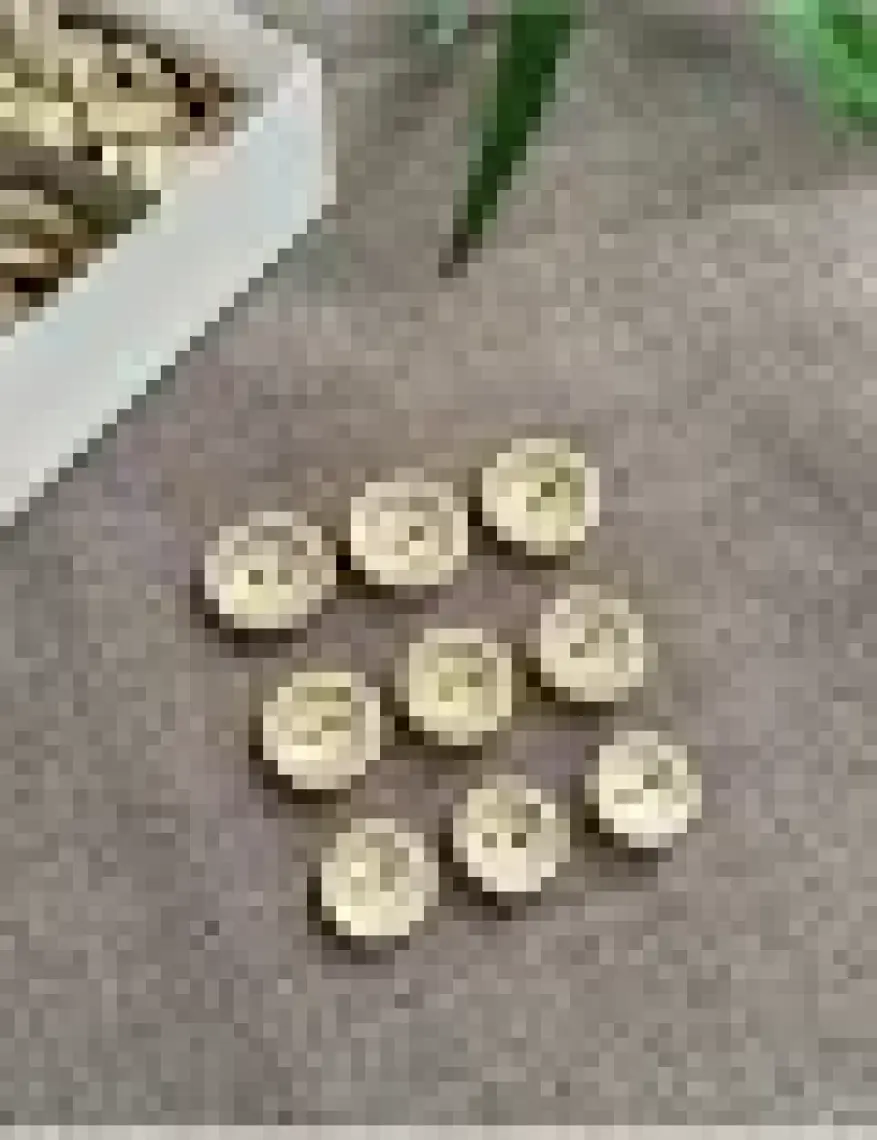 20 Adet Handmade Yazılı 20mm Yuvarlak Ahşap Düğme