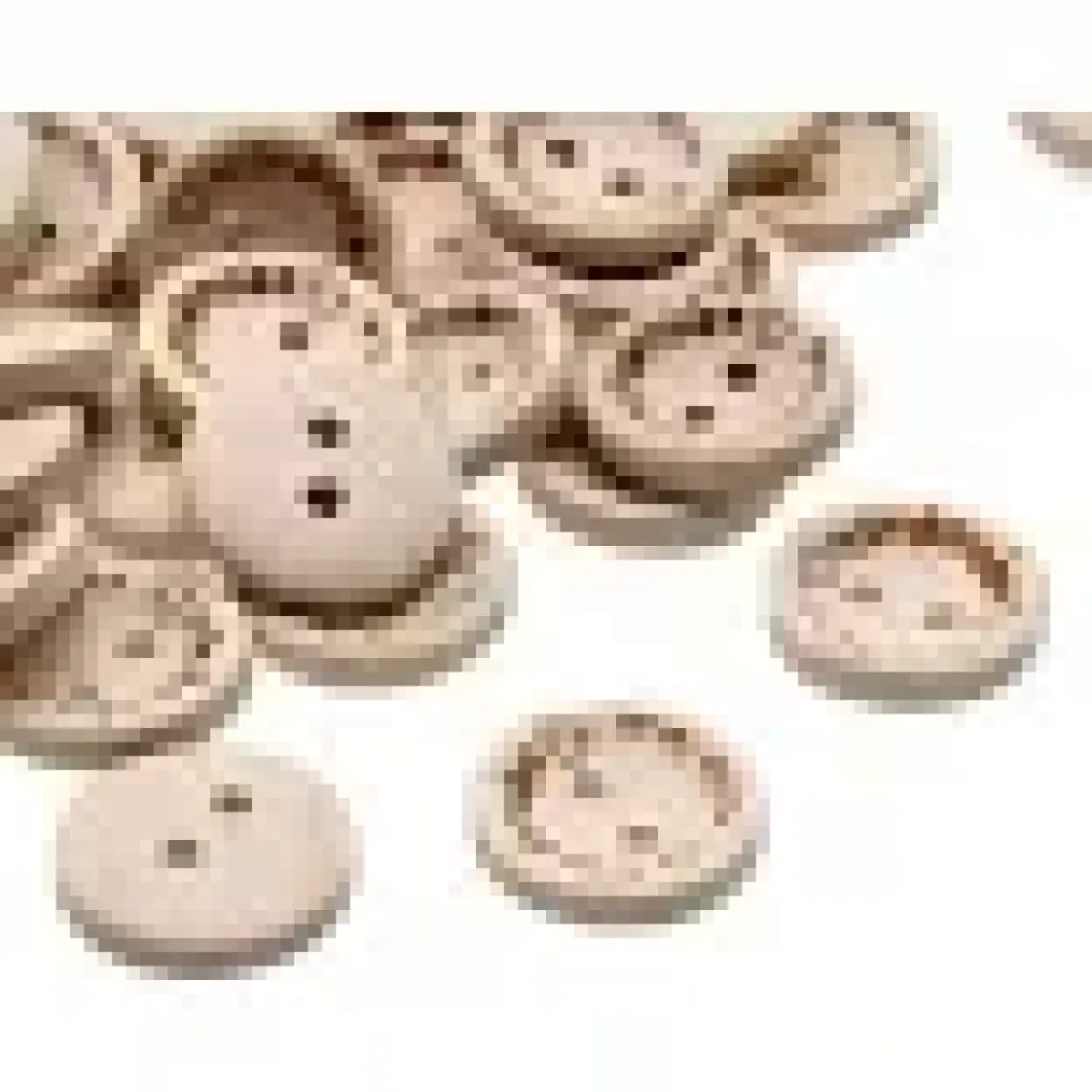 20 Adet Handmade Yazılı 20mm Yuvarlak Ahşap Düğme