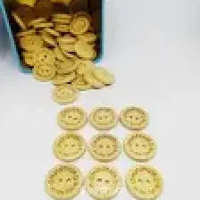 20 Adet Handmade Yazılı 20mm Yuvarlak Ahşap Düğme