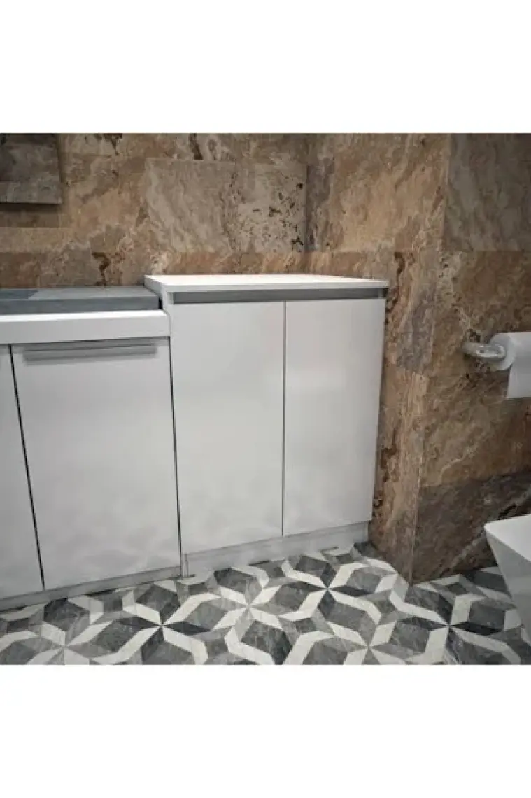 Banos Roomart Cm3 Kapaklı Çamaşır Makinesi Alt Dolabı - Beyaz