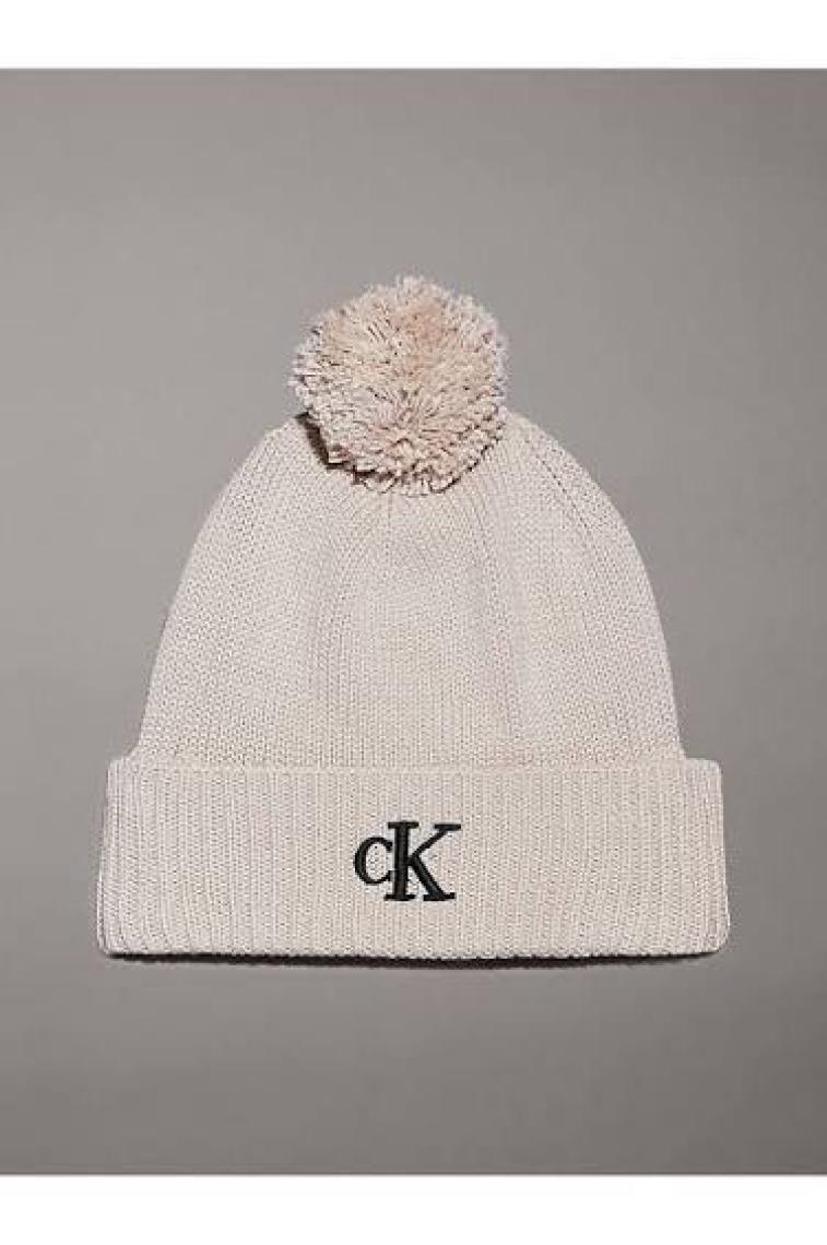 Calvin Klein Logo Işlemeli Yumuşak Ponponlu Örgü Bere K60K612653PAS Bayan Bere K60K612653 Pas