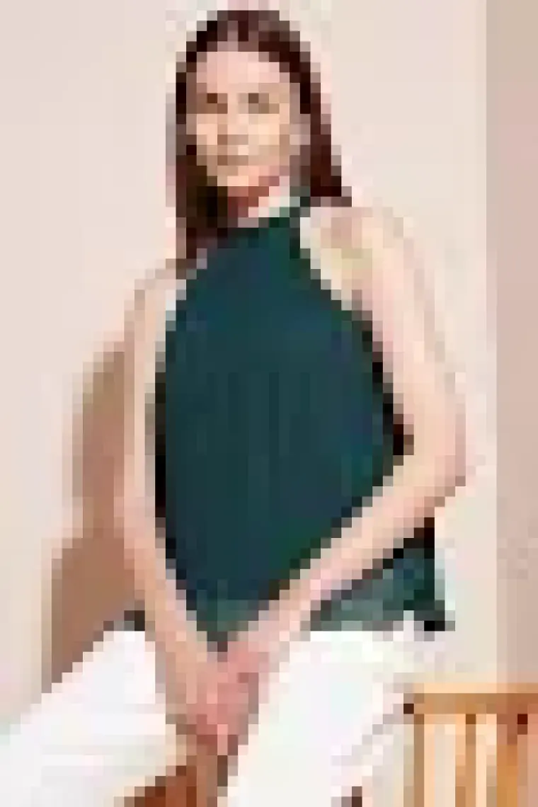 Lela Halter Yaka Kolsuz Piliseli Kadın Bluz 611BZ0220
