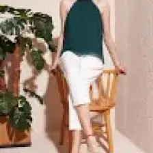 Lela Halter Yaka Kolsuz Piliseli Kadın Bluz 611BZ0220