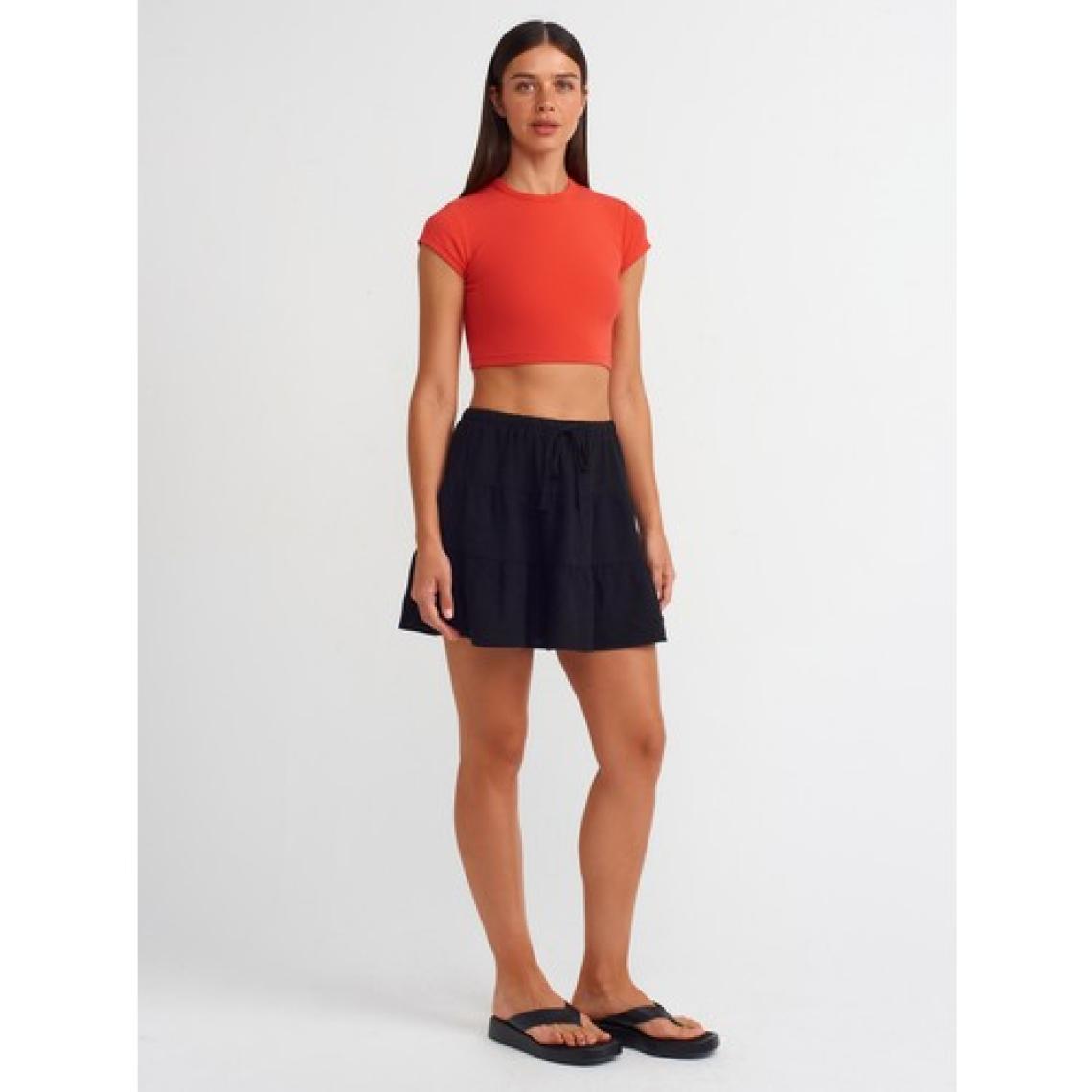 Dilvin 30936 Vücuda Oturan Crop Top-K.kırmızı