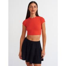 Dilvin 30936 Vücuda Oturan Crop Top-K.kırmızı