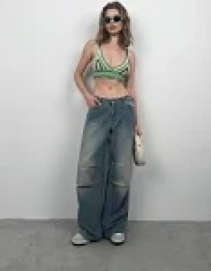 Black Fashion Desenli Örgü Crop