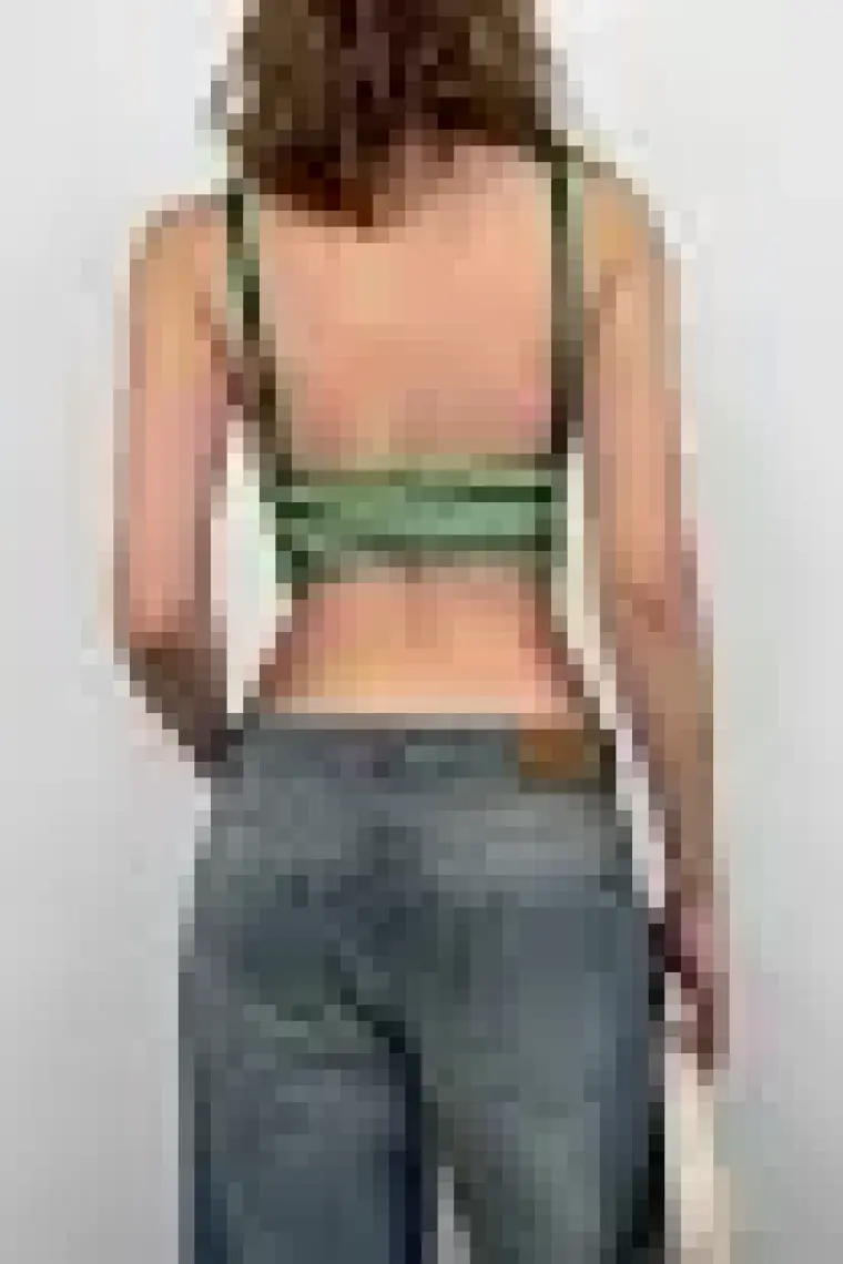 Black Fashion Desenli Örgü Crop