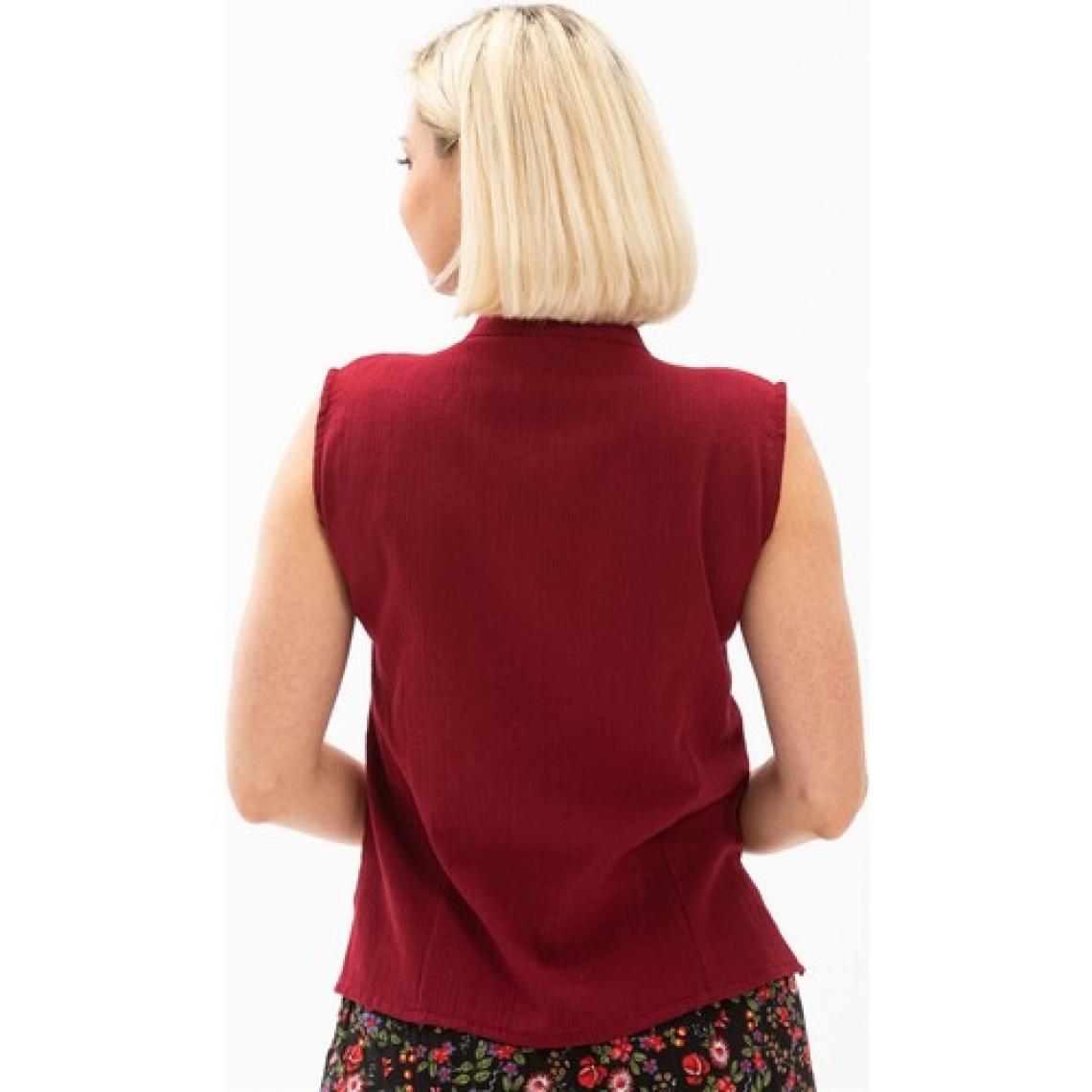 Kolsuz Şile Bezi Arzu Yazlık Bluz Bordo Brd