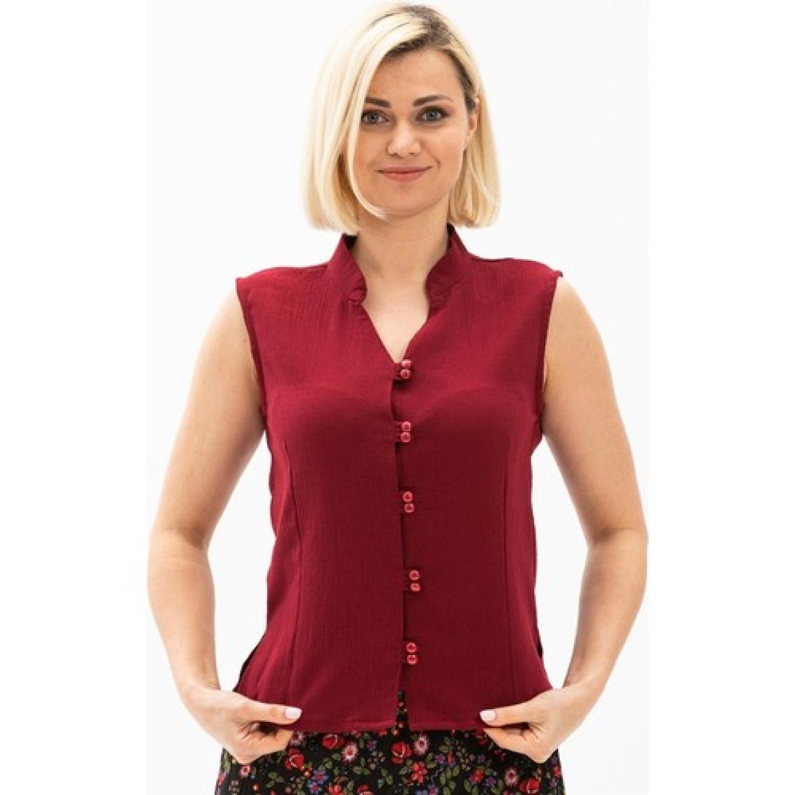 Kolsuz Şile Bezi Arzu Yazlık Bluz Bordo Brd