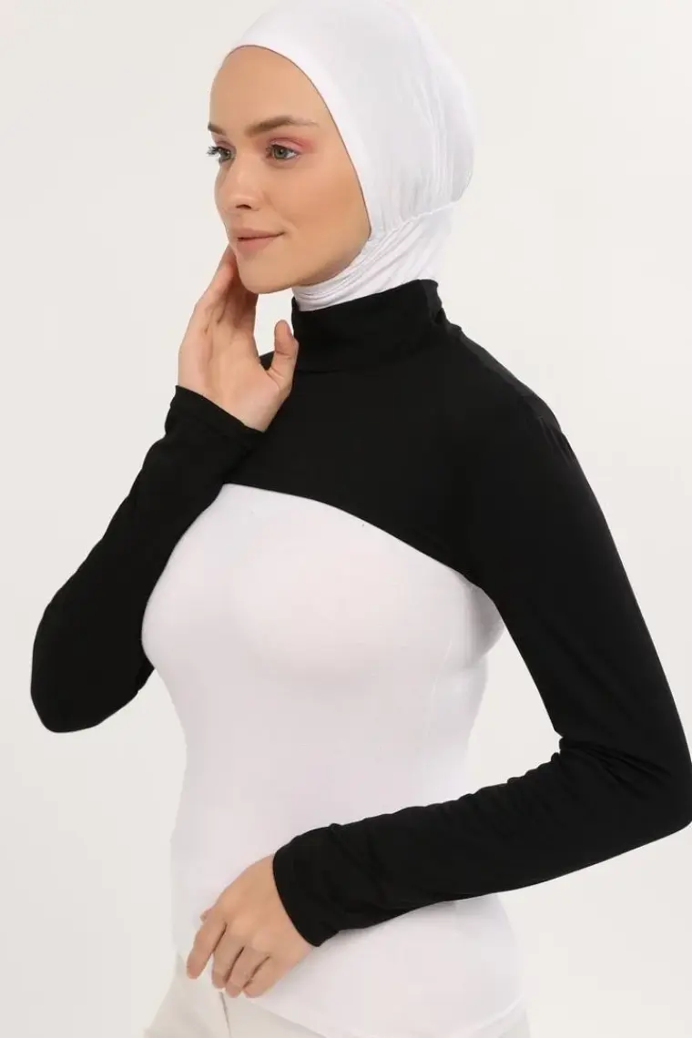 Altobeh Balıkçı Yakalı Boyunluklu Kolluk - Siyah