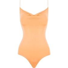 Rivus Ip Askılı Degaje Yaka Bodysuit - Turuncu
