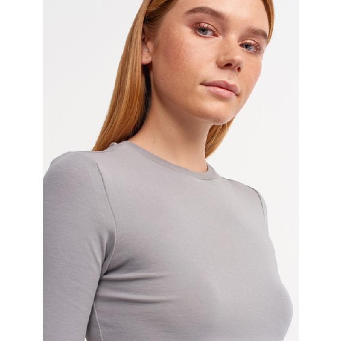 Dilvin 30349 Bisiklet Yaka Uzun Kollu Top-Gri