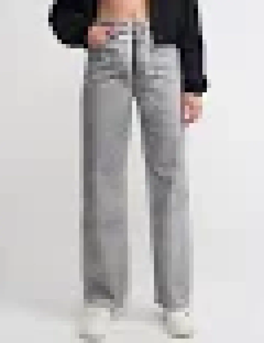 Dilvin 71361 Siyah Varak Baskılı Wideleg Pantolon-Beyaz