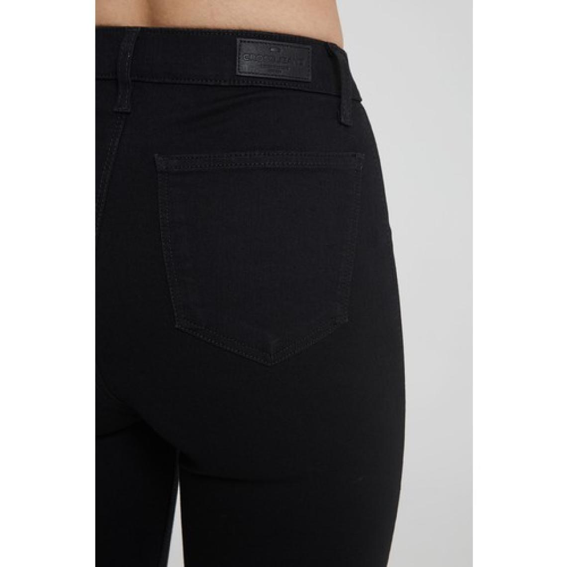 Cross Jeans JANIE  Siyah Yüksek Bel Önü Cepsiz Dizi Kesikli Jegging Jean Pantolon C 4520-007
