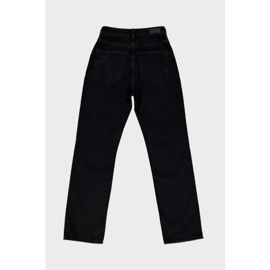 Cross Jeans Sydney Siyah Yüksek Bel Patı Düğmeli Slim Straight Jean Pantolon C 4529-049