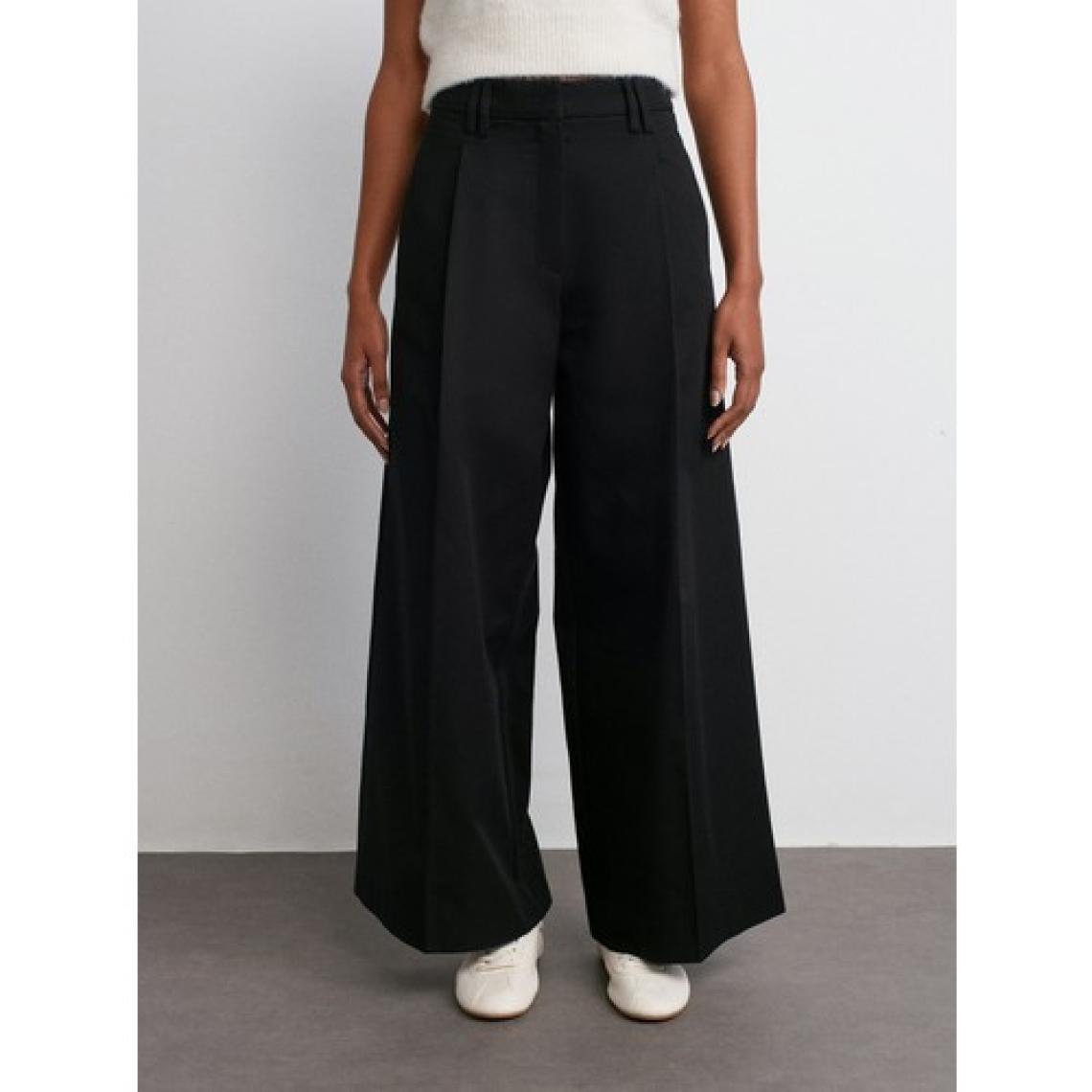 Dilvin 71530 Pileli Geniş Paça Pantolon-Camel