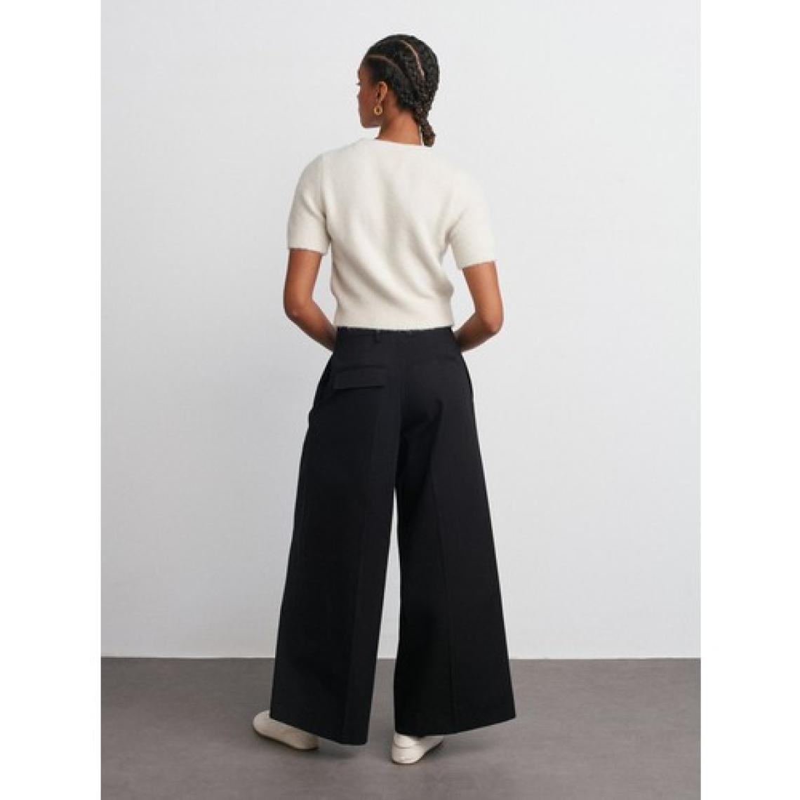 Dilvin 71530 Pileli Geniş Paça Pantolon-Camel